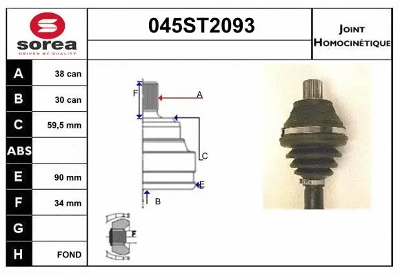 Joint Kit, drive shaft (045ST2093)