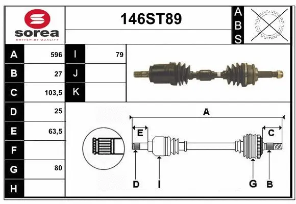 Drive Shaft (146ST89)