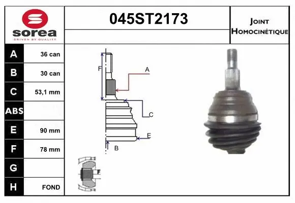 Joint Kit, drive shaft (045ST2173)