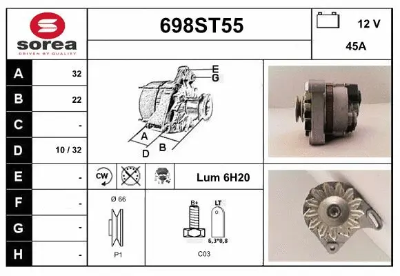 Alternator (698ST55)