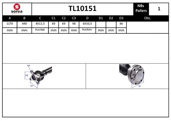 Propshaft, axle drive (TL10151)