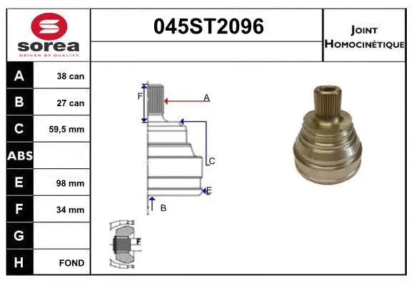 Joint Kit, drive shaft (045ST2096)
