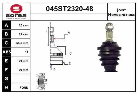 Joint Kit, drive shaft (045ST2320-48)