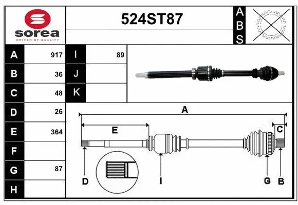 Drive Shaft (524ST87)