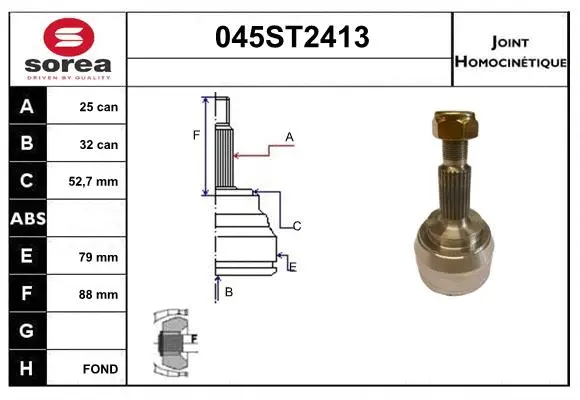 Joint Kit, drive shaft (045ST2413)