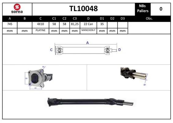 Propshaft, axle drive (TL10048)