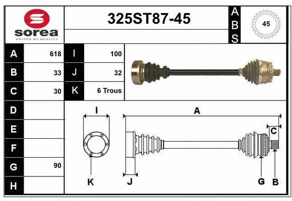 Drive Shaft (325ST87-45)