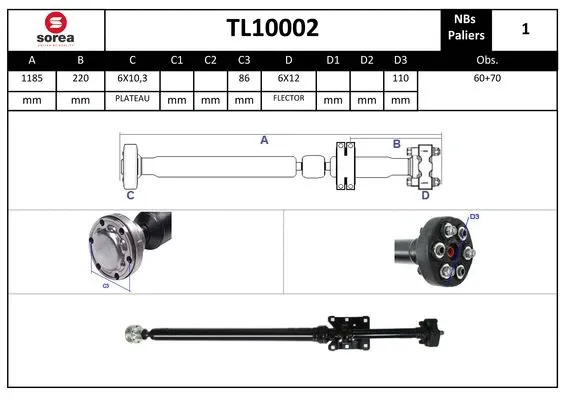 Propshaft, axle drive (TL10002)