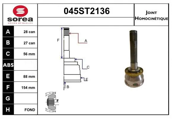 Joint Kit, drive shaft (045ST2136)