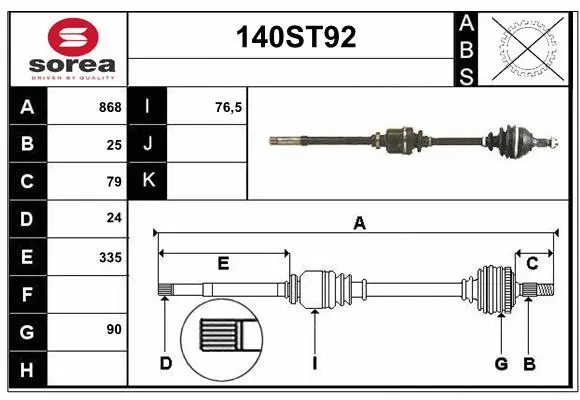 Drive Shaft (140ST92)