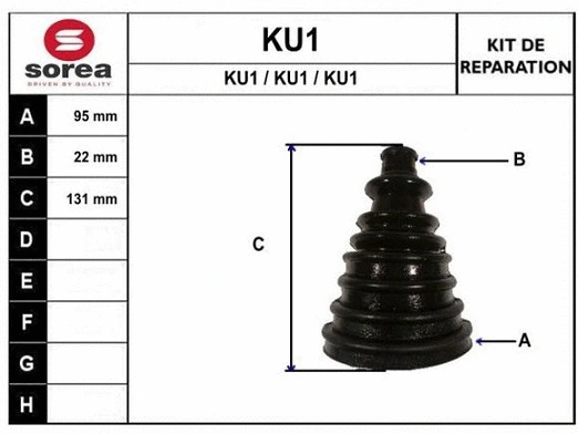Bellow Kit, drive shaft (KU1)