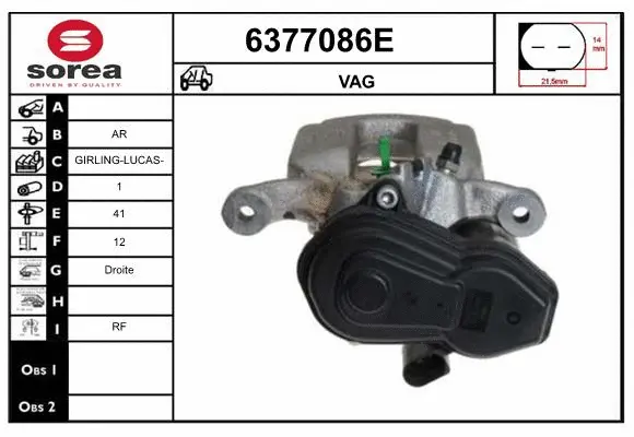 Brake Caliper (6377086E)