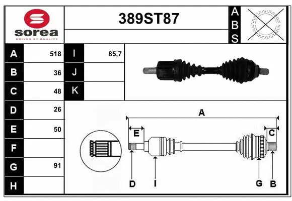 Drive Shaft (389ST87)
