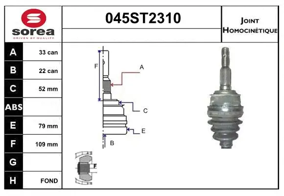 Joint Kit, drive shaft (045ST2310)