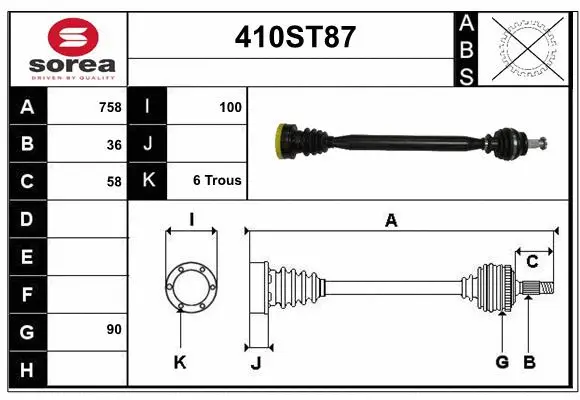 Drive Shaft (410ST87)