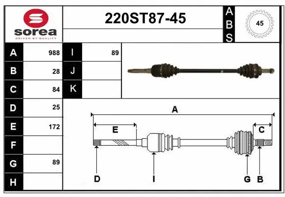 Drive Shaft (220ST87-45)