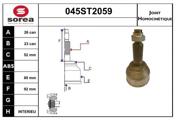 Joint Kit, drive shaft (045ST2059)