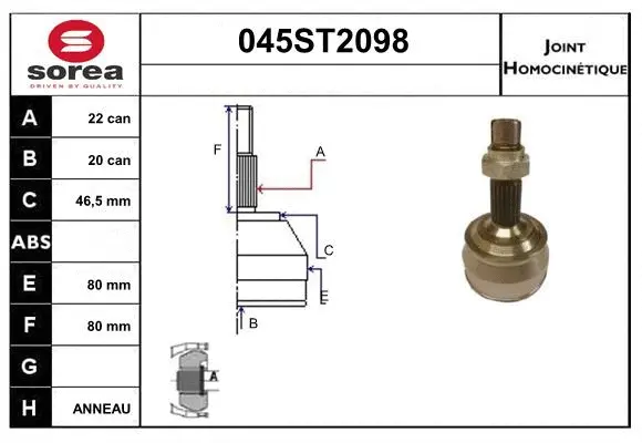 Joint Kit, drive shaft (045ST2098)