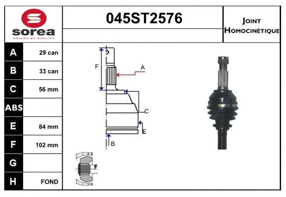 Joint Kit, drive shaft (045ST2576)