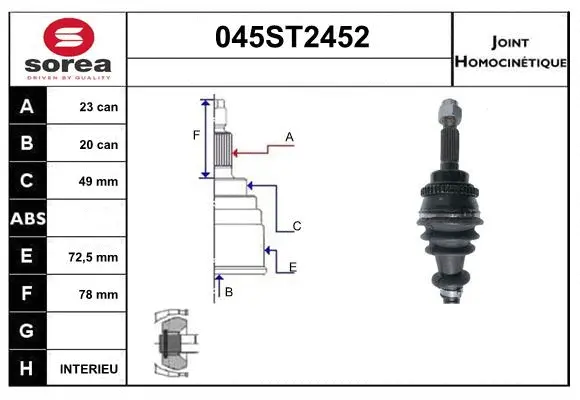 Joint Kit, drive shaft (045ST2452)