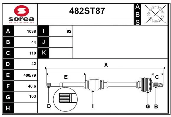 Drive Shaft (482ST87)