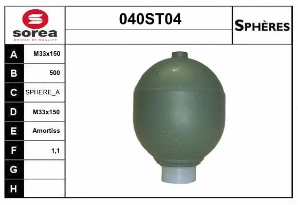 Pressure Accumulator, pneumatic suspension (040ST04)