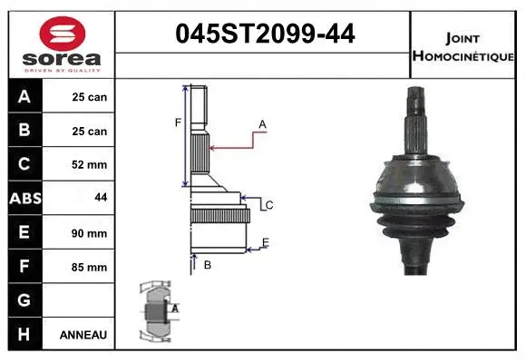 Joint Kit, drive shaft (045ST2099-44)