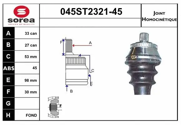 Joint Kit, drive shaft (045ST2321-45)