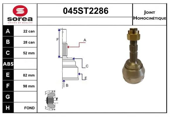 Joint Kit, drive shaft (045ST2286)