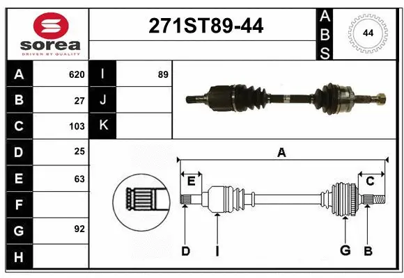 Drive Shaft (271ST89-44)