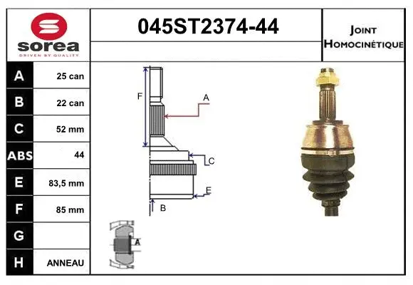 Joint Kit, drive shaft (045ST2374-44)