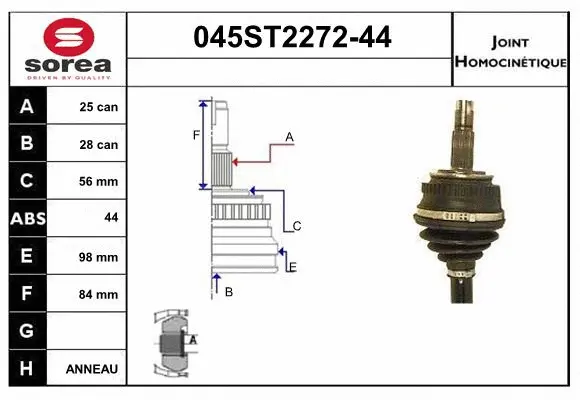 Joint Kit, drive shaft (045ST2272-44)