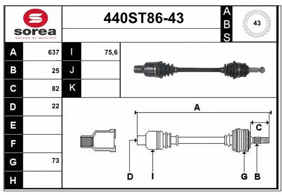 Drive Shaft (440ST86-43)
