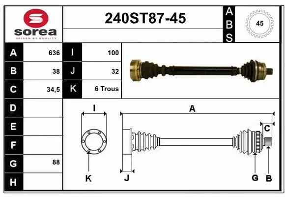 Drive Shaft (240ST87-45)