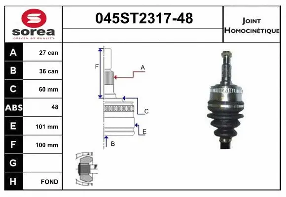 Joint Kit, drive shaft (045ST2317-48)