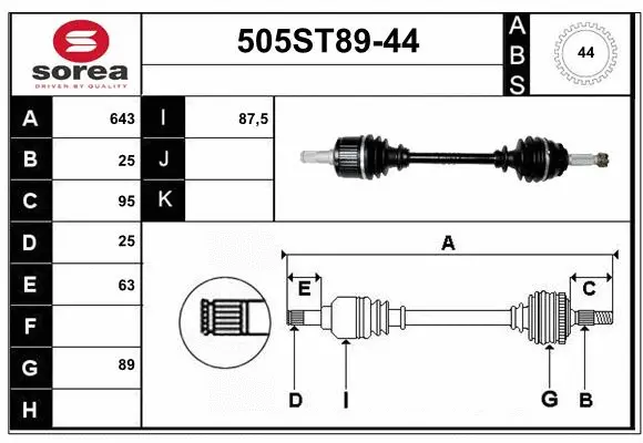 Drive Shaft (505ST89-44)