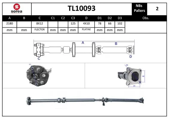 Propshaft, axle drive (TL10093)