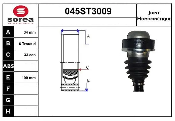 Joint Kit, drive shaft (045ST3009)