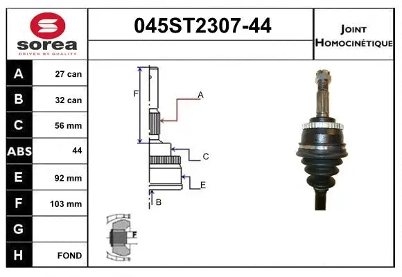 Joint Kit, drive shaft (045ST2307-44)