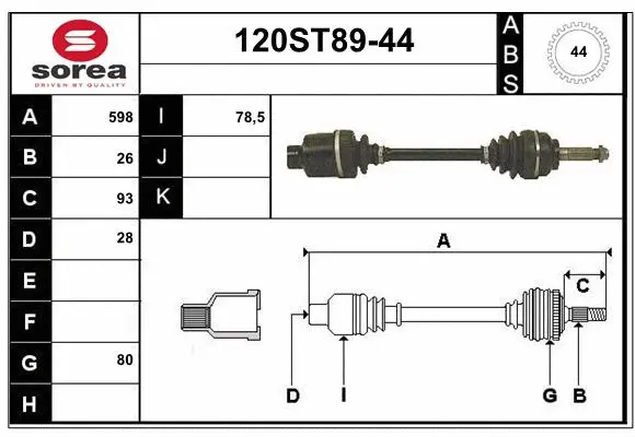 Drive Shaft (120ST89-44)