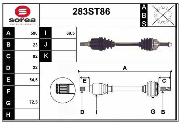 Drive Shaft (283ST86)
