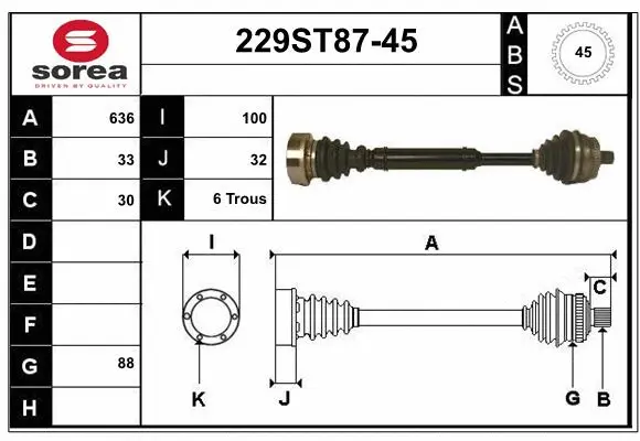 Drive Shaft (229ST87-45)
