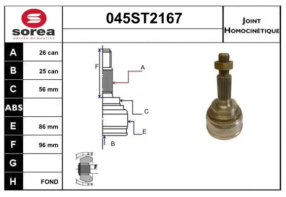 Joint Kit, drive shaft (045ST2167)