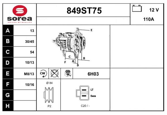 Alternator (849ST75)