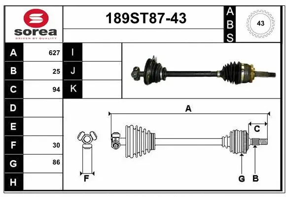 Drive Shaft (189ST87-43)