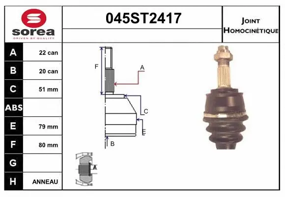 Joint Kit, drive shaft (045ST2417)