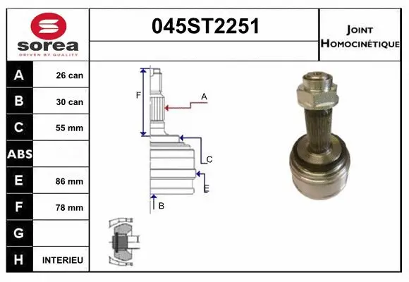 Joint Kit, drive shaft (045ST2251)