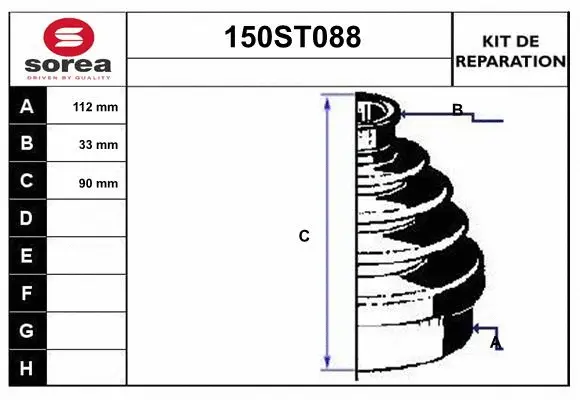 Bellow Kit, drive shaft (150ST088)