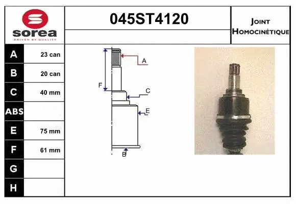 Joint Kit, drive shaft (045ST4120)
