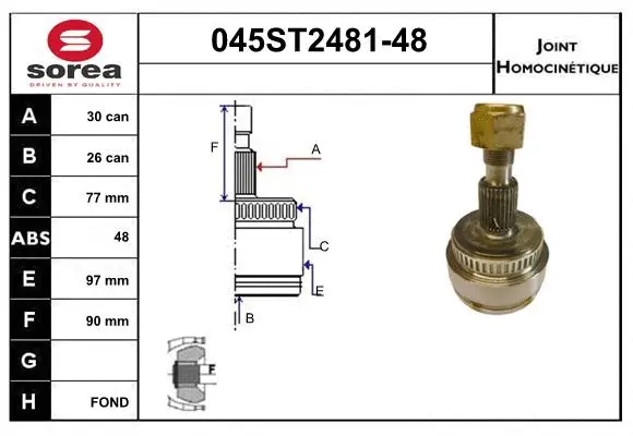 Joint Kit, drive shaft (045ST2481-48)